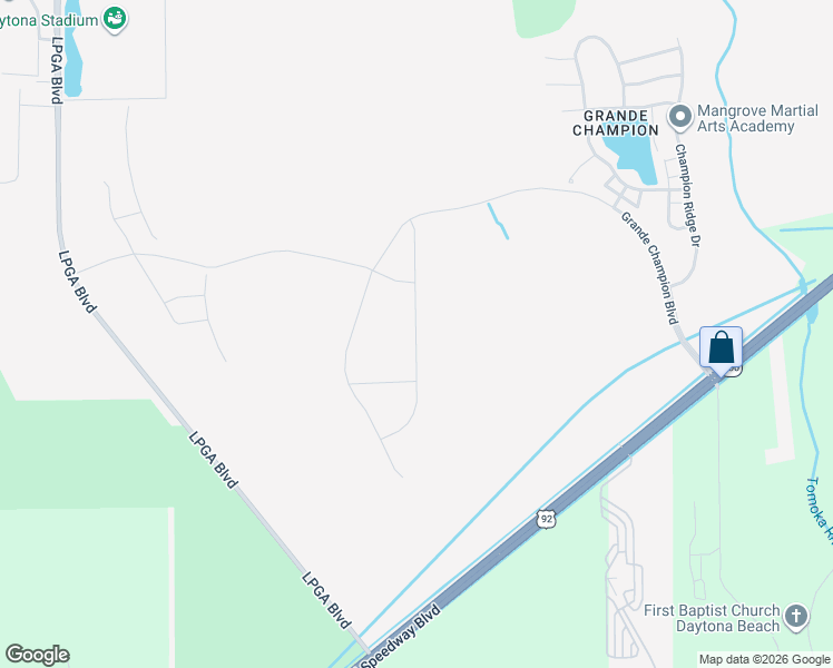 map of restaurants, bars, coffee shops, grocery stores, and more near Gene Daniels Road in Daytona Beach