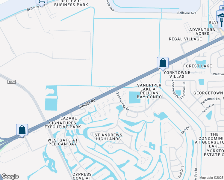 map of restaurants, bars, coffee shops, grocery stores, and more near 1820 Beville Road in Daytona Beach