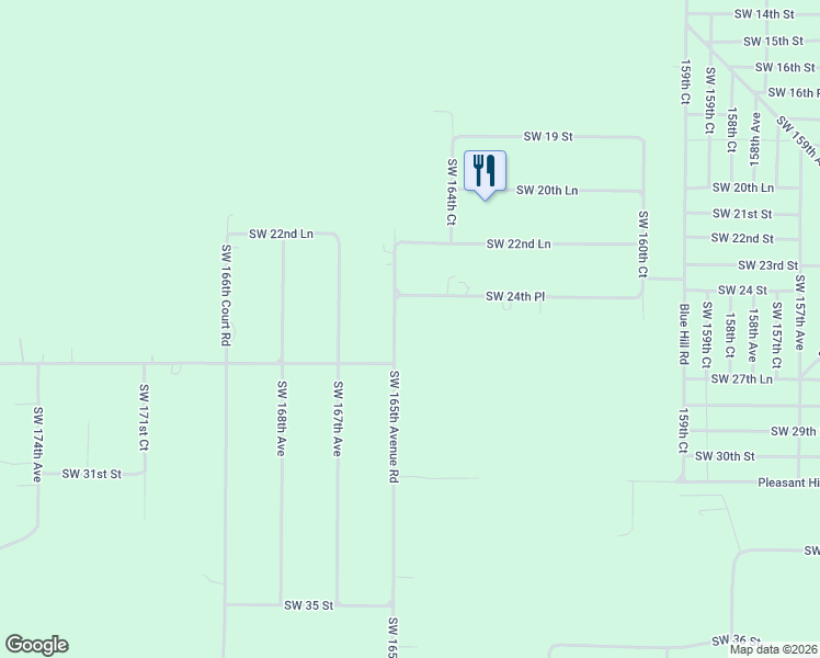 map of restaurants, bars, coffee shops, grocery stores, and more near 16478 Southwest 24th Place in Ocala