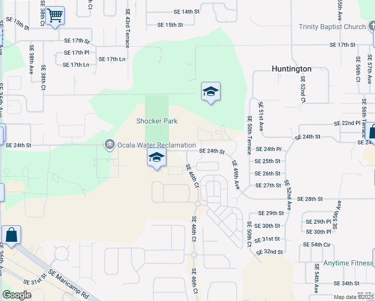 map of restaurants, bars, coffee shops, grocery stores, and more near 4751 Southeast 24th Street in Ocala