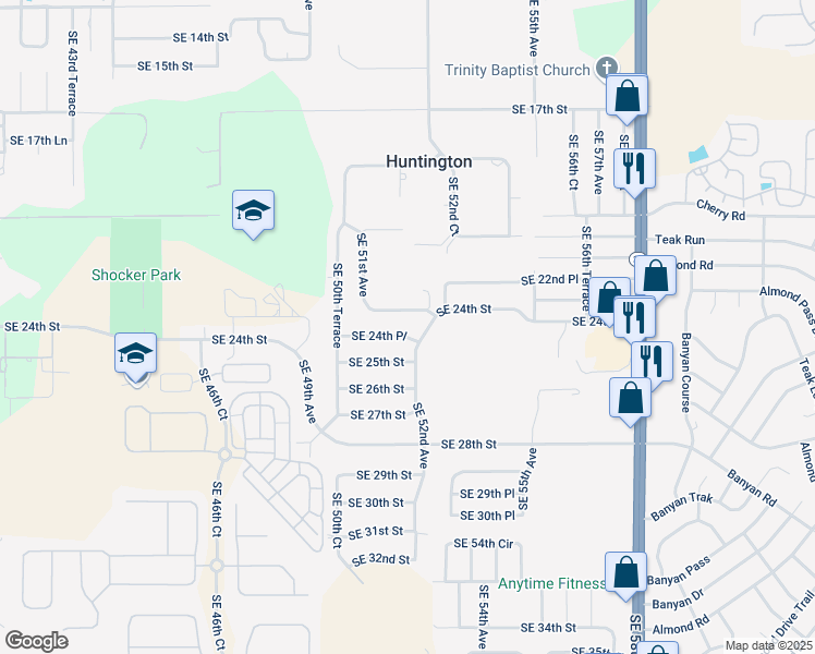 map of restaurants, bars, coffee shops, grocery stores, and more near 5142 Southeast 24th Street in Ocala