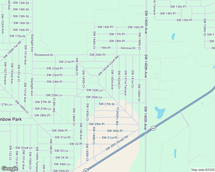 map of restaurants, bars, coffee shops, grocery stores, and more near 2499 Southwest 143rd Court in Ocala