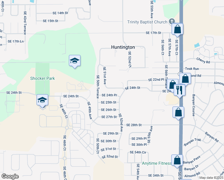 map of restaurants, bars, coffee shops, grocery stores, and more near 5142 Southeast 24th Street in Ocala