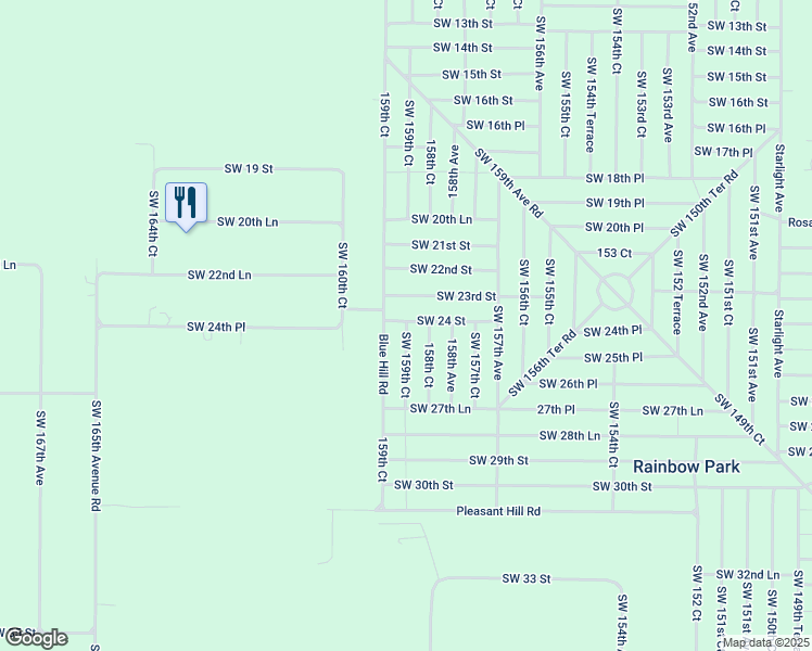 map of restaurants, bars, coffee shops, grocery stores, and more near 2402 Southwest 159th Court in Ocala