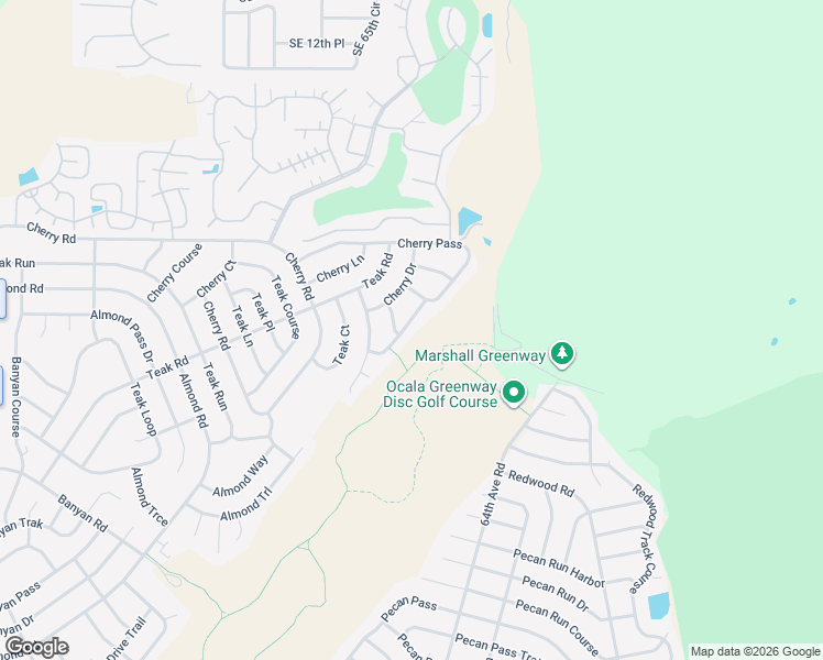 map of restaurants, bars, coffee shops, grocery stores, and more near 9 Teak Way Drive in Ocala