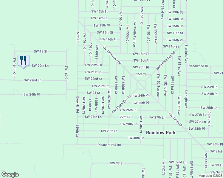 map of restaurants, bars, coffee shops, grocery stores, and more near 2330 Southwest 157th Avenue in Ocala