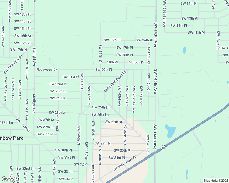 map of restaurants, bars, coffee shops, grocery stores, and more near 2385 Southwest 143rd Court in Ocala