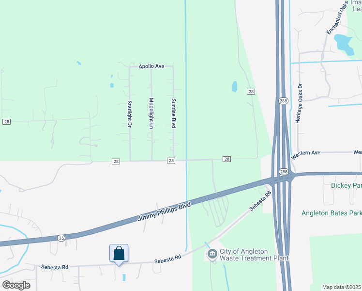 map of restaurants, bars, coffee shops, grocery stores, and more near 302 County Road 893 in Angleton