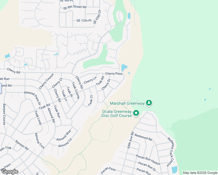 map of restaurants, bars, coffee shops, grocery stores, and more near 7337 Cherry Drive in Ocala