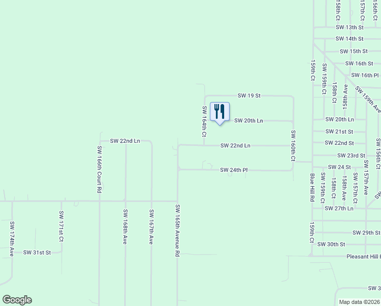 map of restaurants, bars, coffee shops, grocery stores, and more near 16476 Southwest 22nd Lane in Ocala