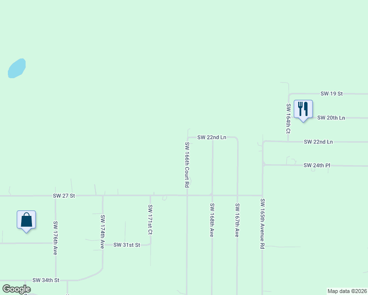map of restaurants, bars, coffee shops, grocery stores, and more near 2454 Southwest 166th Court Road in Ocala
