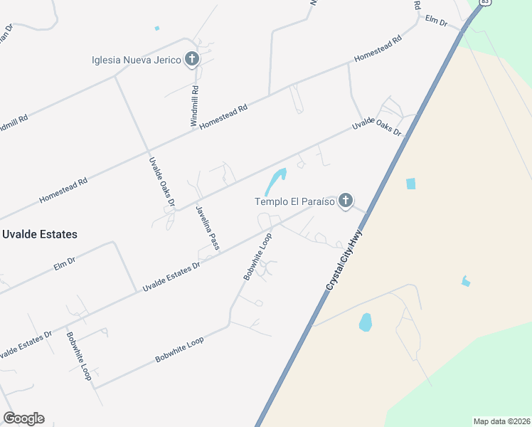 map of restaurants, bars, coffee shops, grocery stores, and more near 30 Uvalde Estates Drive in Uvalde