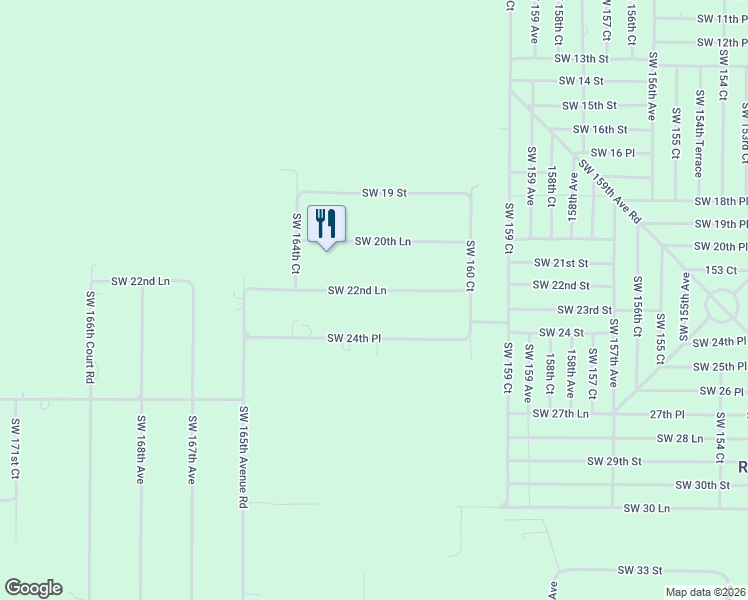 map of restaurants, bars, coffee shops, grocery stores, and more near 16258 Southwest 22nd Lane in Ocala