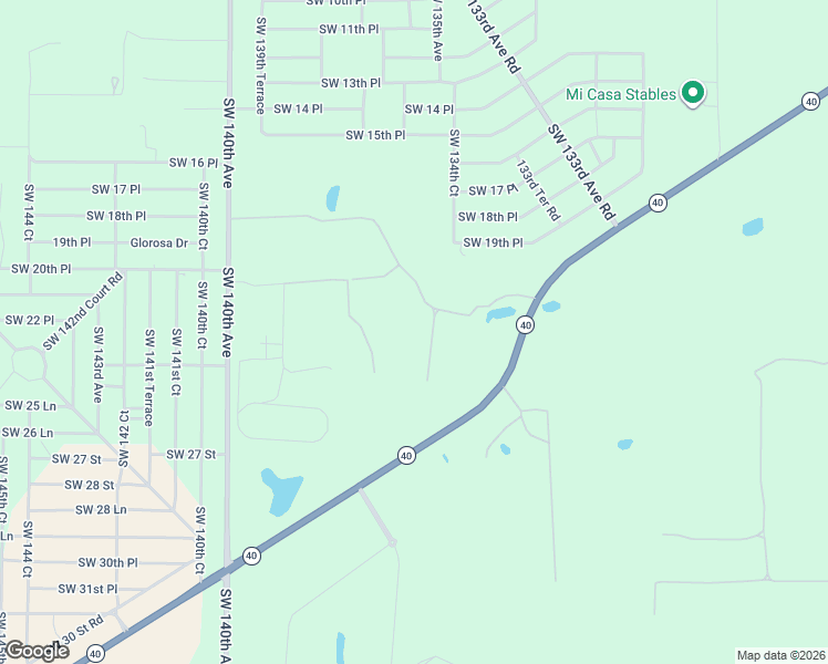 map of restaurants, bars, coffee shops, grocery stores, and more near 13313 Florida 40 in Ocala