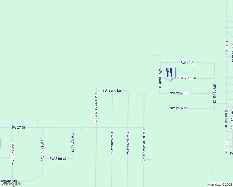 map of restaurants, bars, coffee shops, grocery stores, and more near 2295 Southwest 168th Avenue in Ocala