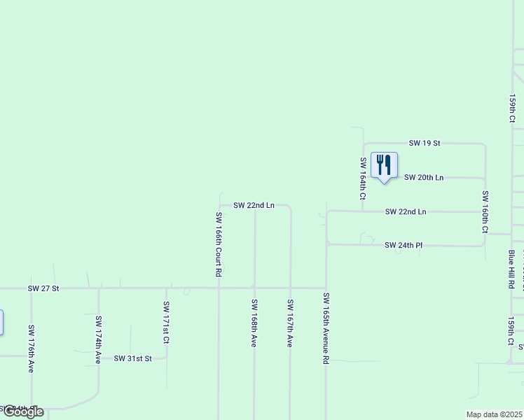 map of restaurants, bars, coffee shops, grocery stores, and more near 2295 Southwest 168th Avenue in Ocala