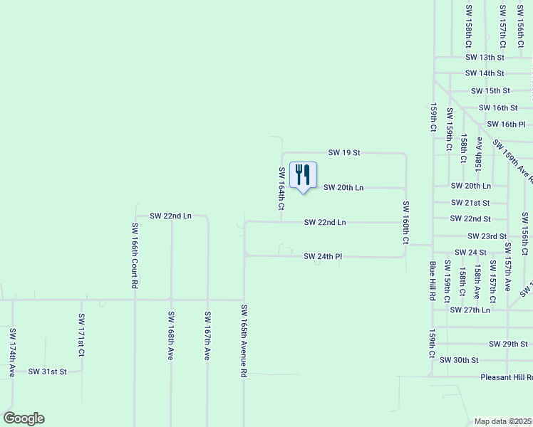 map of restaurants, bars, coffee shops, grocery stores, and more near 2176 Southwest 164th Court in Ocala