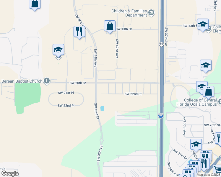map of restaurants, bars, coffee shops, grocery stores, and more near 2101 SW 42nd Ct in Ocala