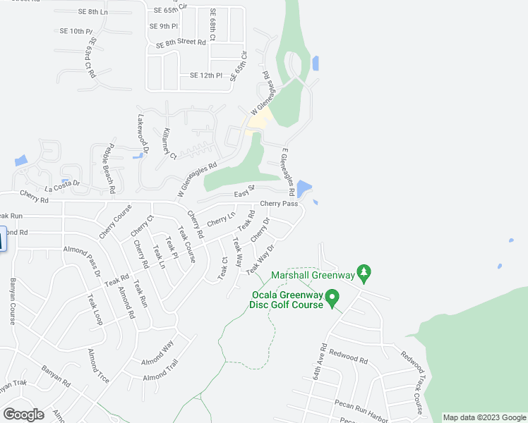 map of restaurants, bars, coffee shops, grocery stores, and more near 23 Cherry Drive in Ocala