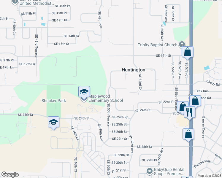 map of restaurants, bars, coffee shops, grocery stores, and more near 2070 Southeast 51st Avenue in Ocala
