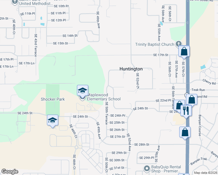 map of restaurants, bars, coffee shops, grocery stores, and more near 2070 Southeast 51st Avenue in Ocala