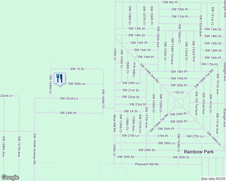 map of restaurants, bars, coffee shops, grocery stores, and more near 2253 Southwest 160th Court in Ocala