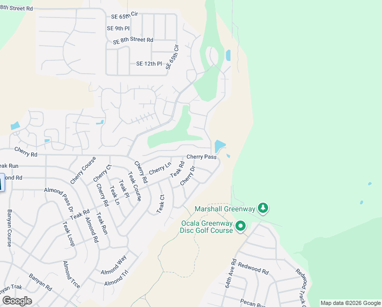 map of restaurants, bars, coffee shops, grocery stores, and more near 23 Cherry Drive in Ocala