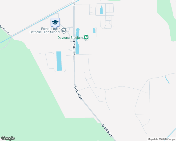 map of restaurants, bars, coffee shops, grocery stores, and more near 3788 Lpga Boulevard in Daytona Beach