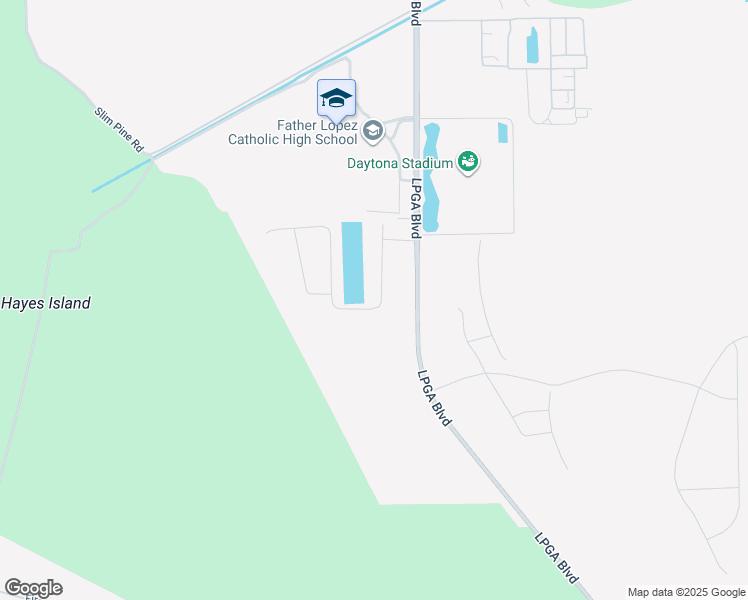 map of restaurants, bars, coffee shops, grocery stores, and more near 3786 Lpga Boulevard in Daytona Beach