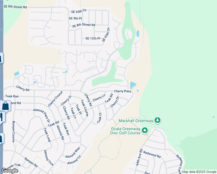 map of restaurants, bars, coffee shops, grocery stores, and more near 6990 Easy Street in Ocala