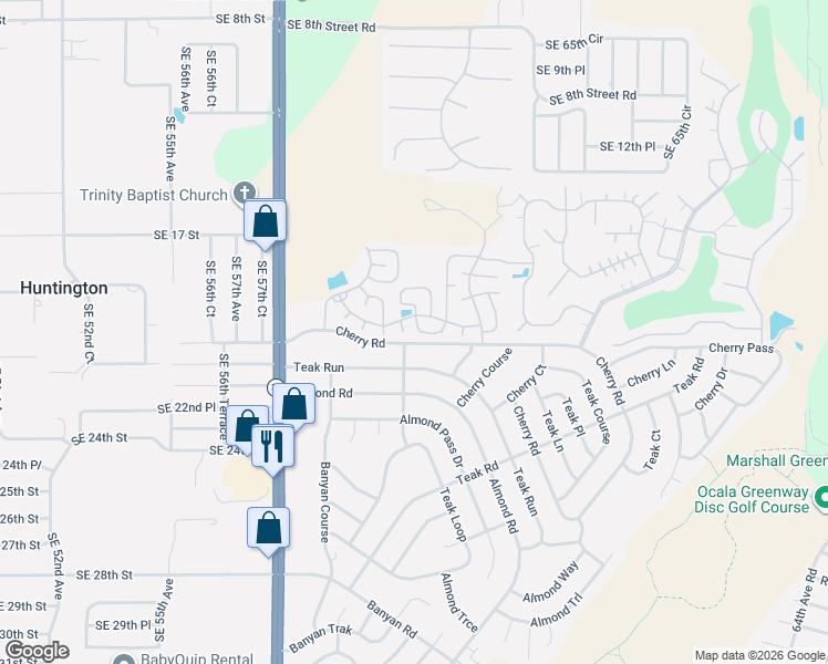 map of restaurants, bars, coffee shops, grocery stores, and more near 6103-6199 La Costa Drive in Ocala