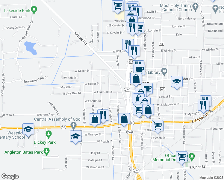 map of restaurants, bars, coffee shops, grocery stores, and more near in Richwood
