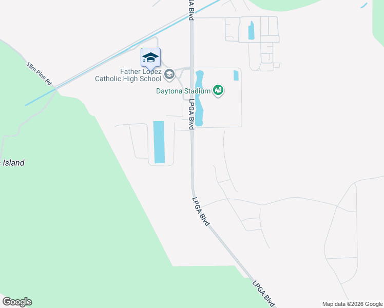 map of restaurants, bars, coffee shops, grocery stores, and more near 3788 LPGA Boulevard in Daytona Beach