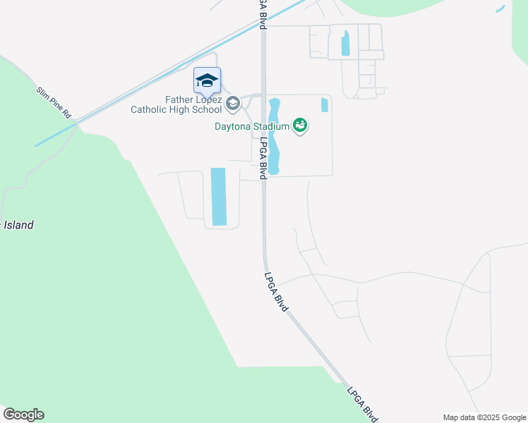 map of restaurants, bars, coffee shops, grocery stores, and more near 3786 LPGA Boulevard in Daytona Beach