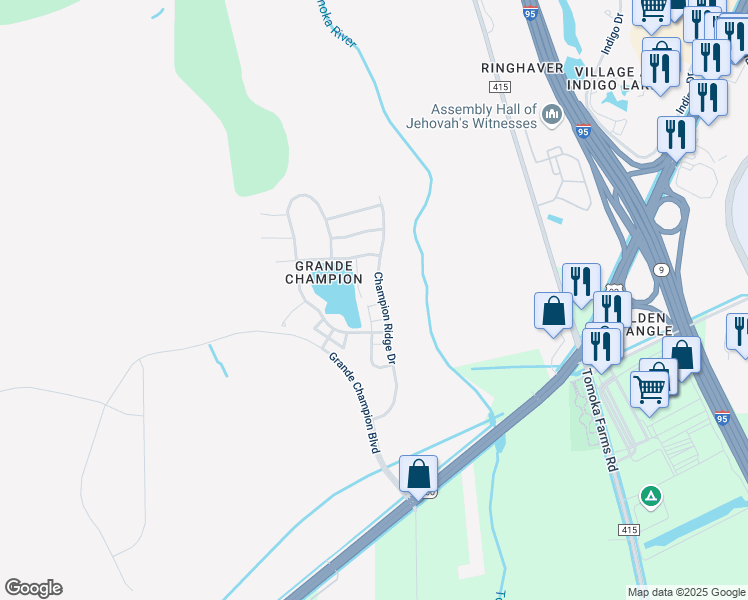 map of restaurants, bars, coffee shops, grocery stores, and more near 106 Kelly Thomas Way in Daytona Beach