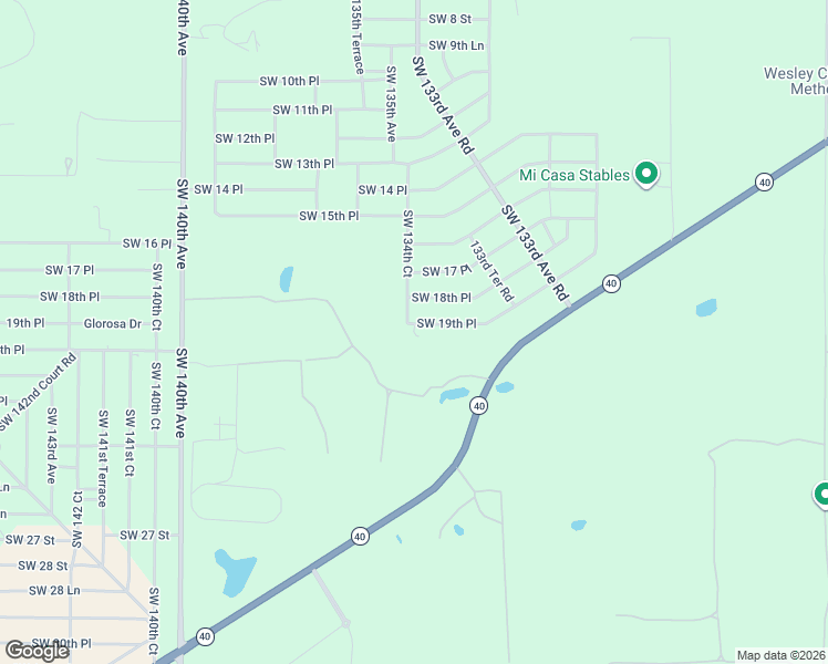 map of restaurants, bars, coffee shops, grocery stores, and more near 13460 Southwest 19th Place in Ocala