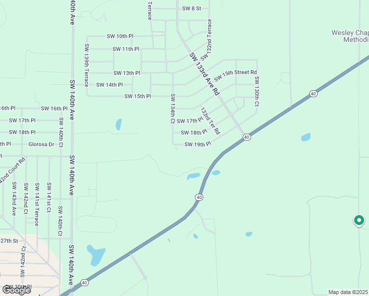 map of restaurants, bars, coffee shops, grocery stores, and more near 13440 Southwest 19th Place in Ocala