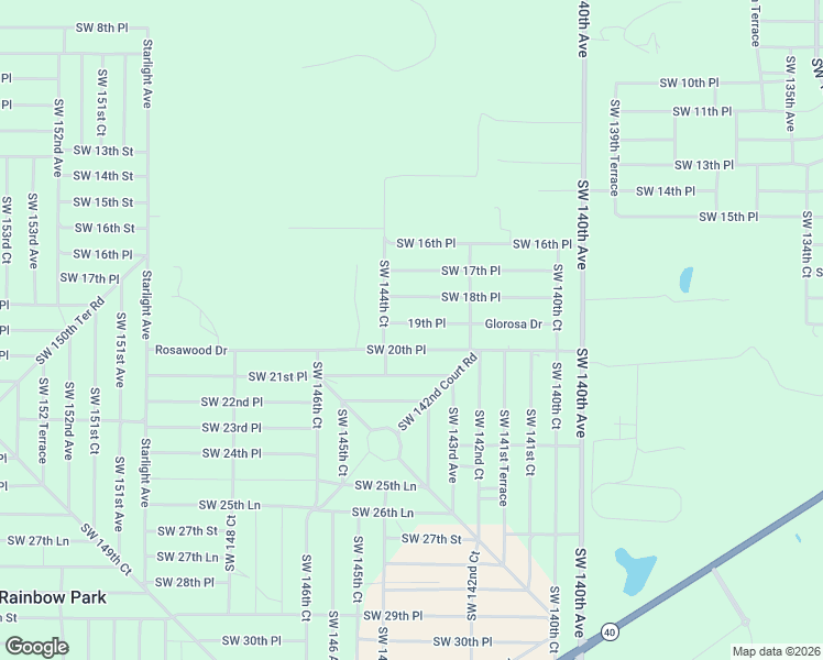 map of restaurants, bars, coffee shops, grocery stores, and more near 14412 Southwest 19th Place in Ocala