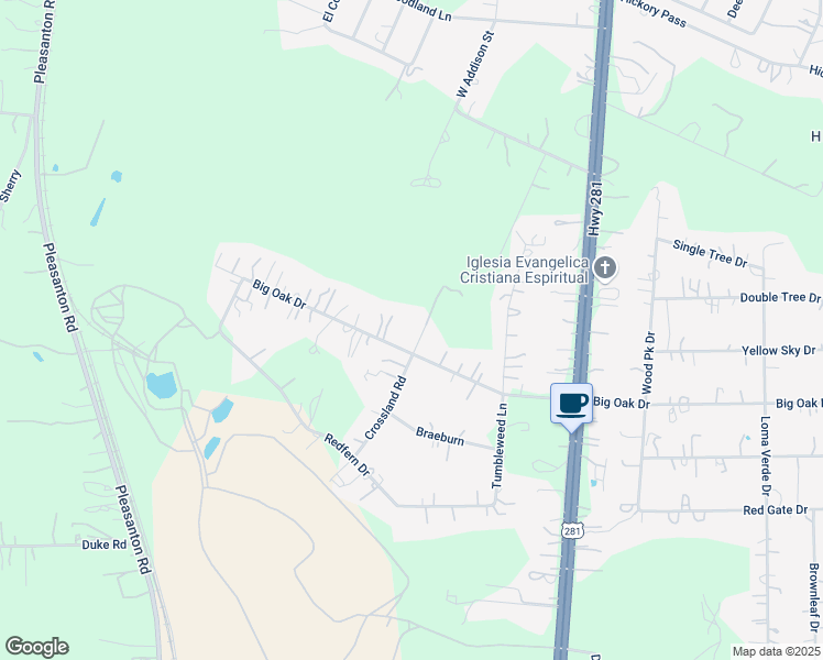 map of restaurants, bars, coffee shops, grocery stores, and more near 23895 Crossland Road in San Antonio