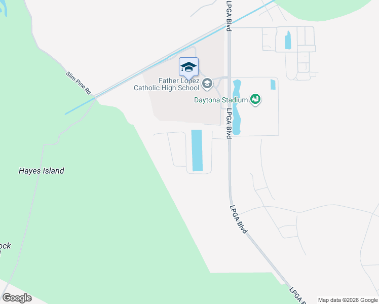 map of restaurants, bars, coffee shops, grocery stores, and more near Unnamed Road in Daytona Beach