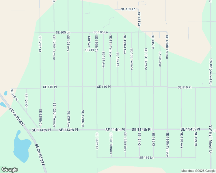 map of restaurants, bars, coffee shops, grocery stores, and more near Southeast 110 Place in Levy County