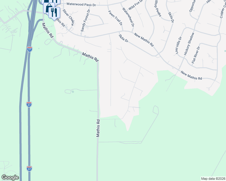 map of restaurants, bars, coffee shops, grocery stores, and more near 23318 Dragon Rock Road in Elmendorf