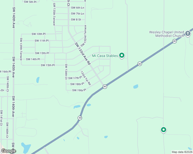 map of restaurants, bars, coffee shops, grocery stores, and more near 1665 Southwest 133rd Avenue Road in Ocala