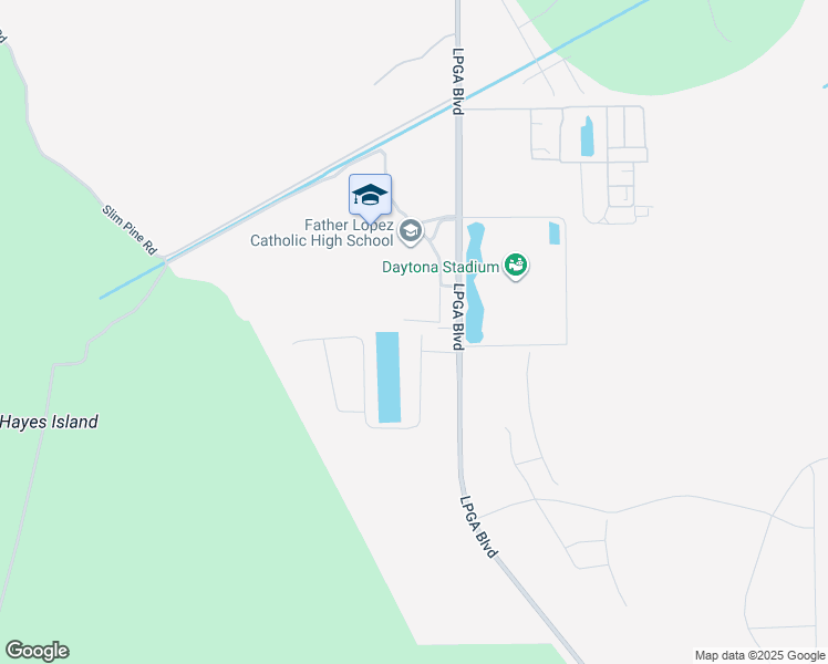 map of restaurants, bars, coffee shops, grocery stores, and more near 3918 Lpga Boulevard in Daytona Beach