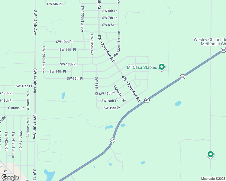 map of restaurants, bars, coffee shops, grocery stores, and more near Southwest 16th Street Road in Ocala