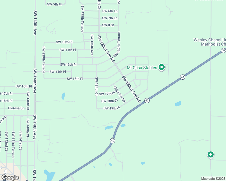 map of restaurants, bars, coffee shops, grocery stores, and more near Southwest 16th Street Road in Ocala