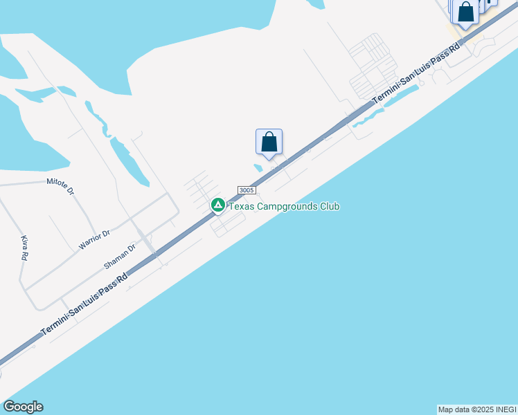 map of restaurants, bars, coffee shops, grocery stores, and more near 17818 Vera Cruz in Galveston