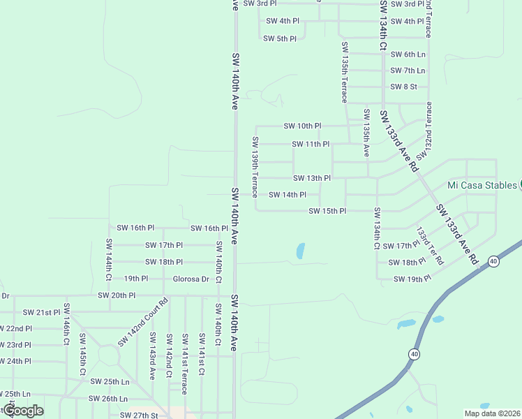 map of restaurants, bars, coffee shops, grocery stores, and more near 13900 Southwest 14th Place in Ocala