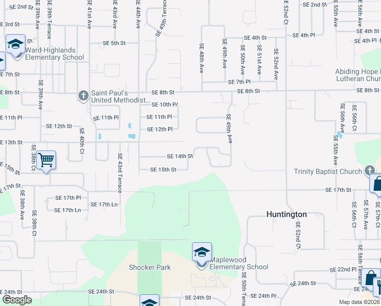 map of restaurants, bars, coffee shops, grocery stores, and more near 4715 Southeast 14th Street in Ocala