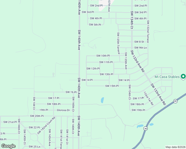map of restaurants, bars, coffee shops, grocery stores, and more near 13837 Southwest 13th Place in Ocala